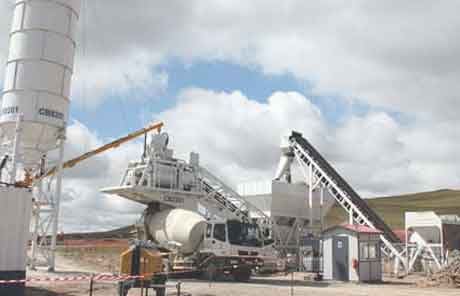 60m3/h mobile Concrete Plant in Paraguay